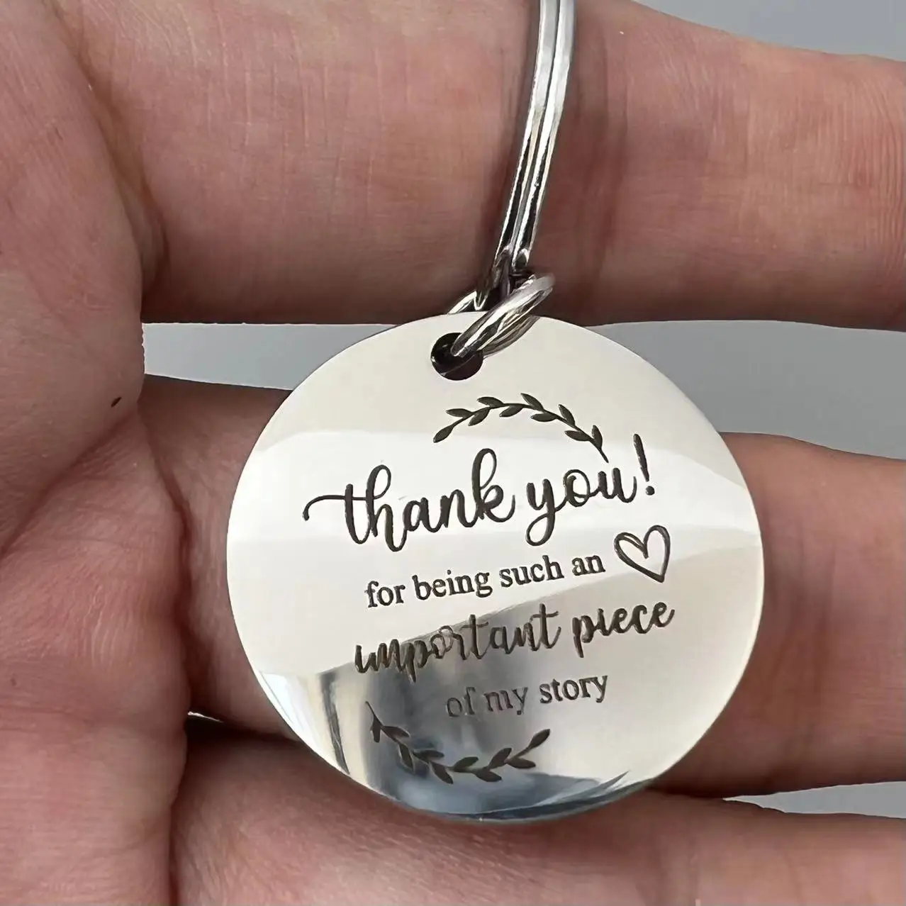 1PC Thank You Keychain for Lover,Faimly, Friend Keychain for Men