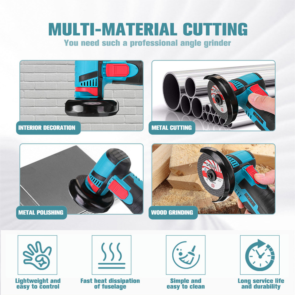  12V Cordless Electric Angle Grinder 19500rpm Lithium Battery Mini Polishing Grinding Machine Diamond Cutting Power Grinder 