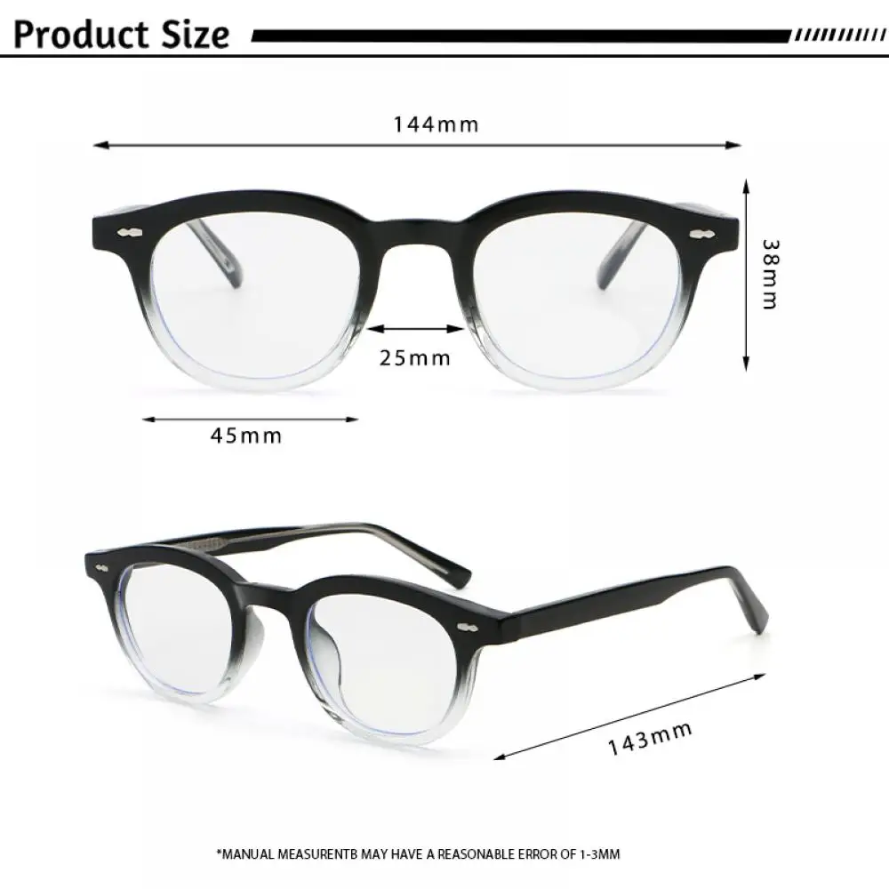 CATERSIDE Unisex-Korrektionsbrillen mit quadratischen Gläsern, individuell anpassbar, Korrektionsbrillen für Kurzsichtigkeit und Weitsichtigkeit, Lesebrillen – Detail 1