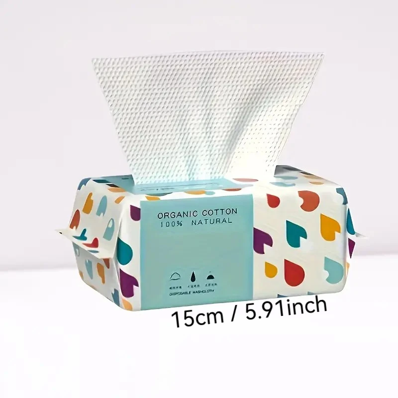 100 SZTUK Jednorazowych Ręczników do Twarzy |   Ultra miękkie płatki kosmetyczne z bawełny |   Bardzo grube chusteczki do demakijażu dla skóry wrażliwej