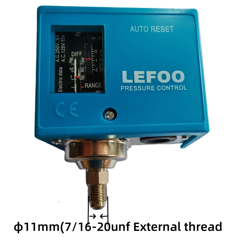 Picture 3: LEFOO 12-220V Refrigeration Pressure Switch for Water, Oil, Gas 2-30Bar Refrigerant Controller for Refrigerated Dryer