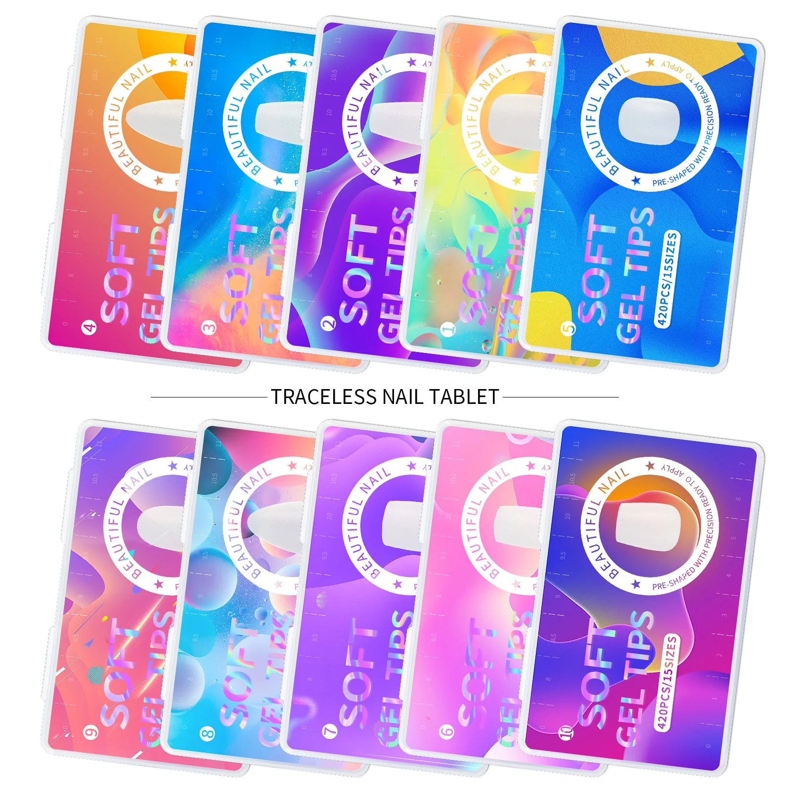 

420 шт. Nail Art Press on False Nail Matte Clear Full Cover Coffin Square Миндаль Короткие накладные гелевые кончики для ногтей Инструмент для наращивания маникюра