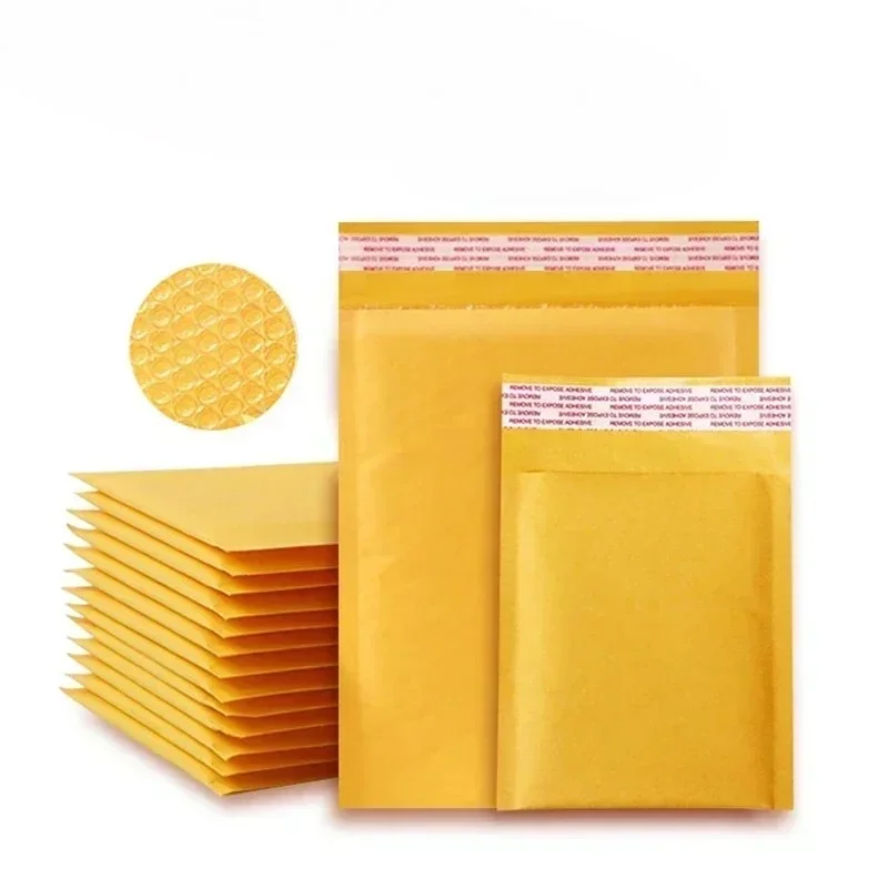 Envelopes de Papel Kraft com Bolhas, Diferentes Especificações, Envelopes de Envio Almofadados com Bolhas, Pacote de 10-20PCS/Lote