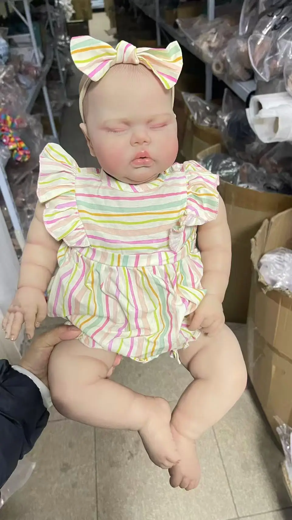 

NPK 24'' Multiple Layers Painting 3D Skin With Visible Veins Pickle Reborn Doll Lifelike Hand Draw Hair Collectible Art Doll