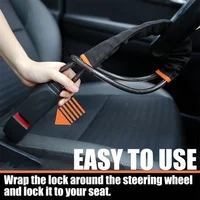 Cerradura para volante de coche con hebilla para cinturón de seguridad, cuerda de acero trenzada resistente, juego de bloqueo de seguridad antirrobo adecuado para camión, Suv, Van, Rv