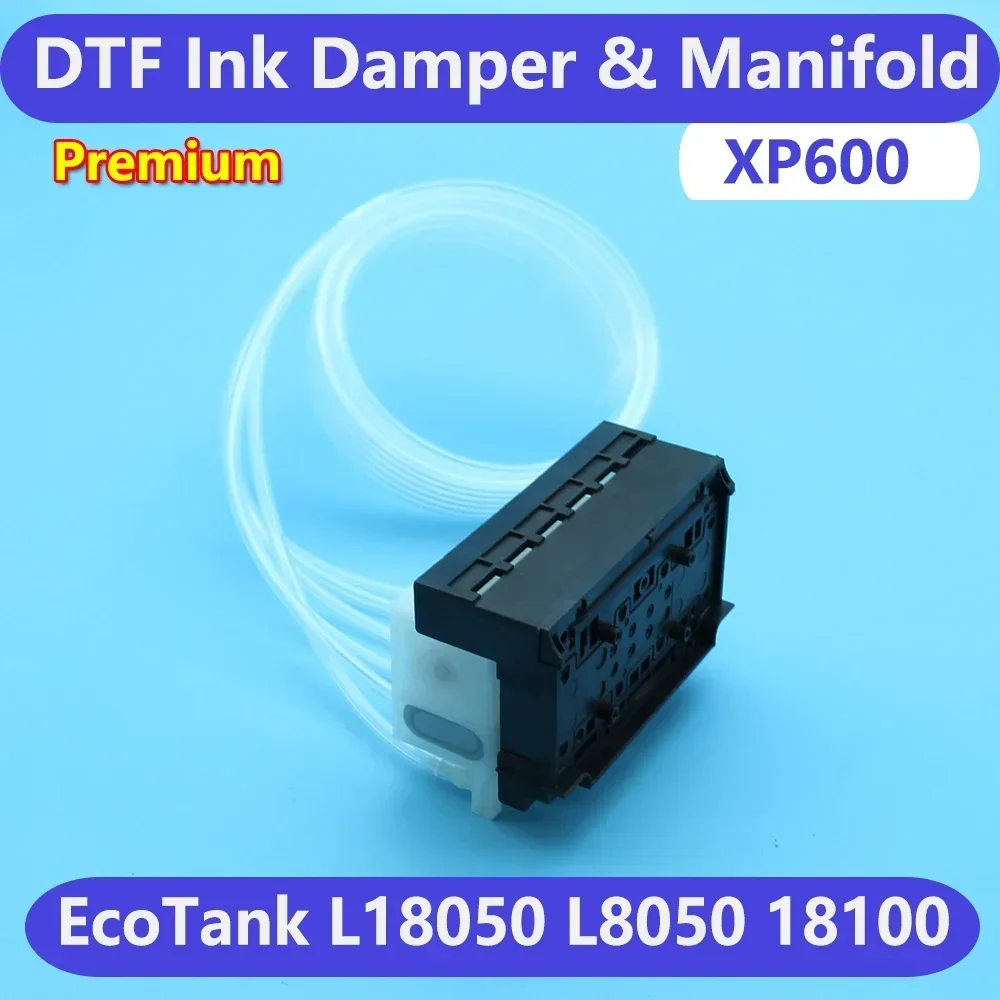 XP600 Print Head DTF Printhead Manifold With Damper Tube With Ink Pipe For Epson L18050 L8050 18100 Modifiy Printhead Adaptor