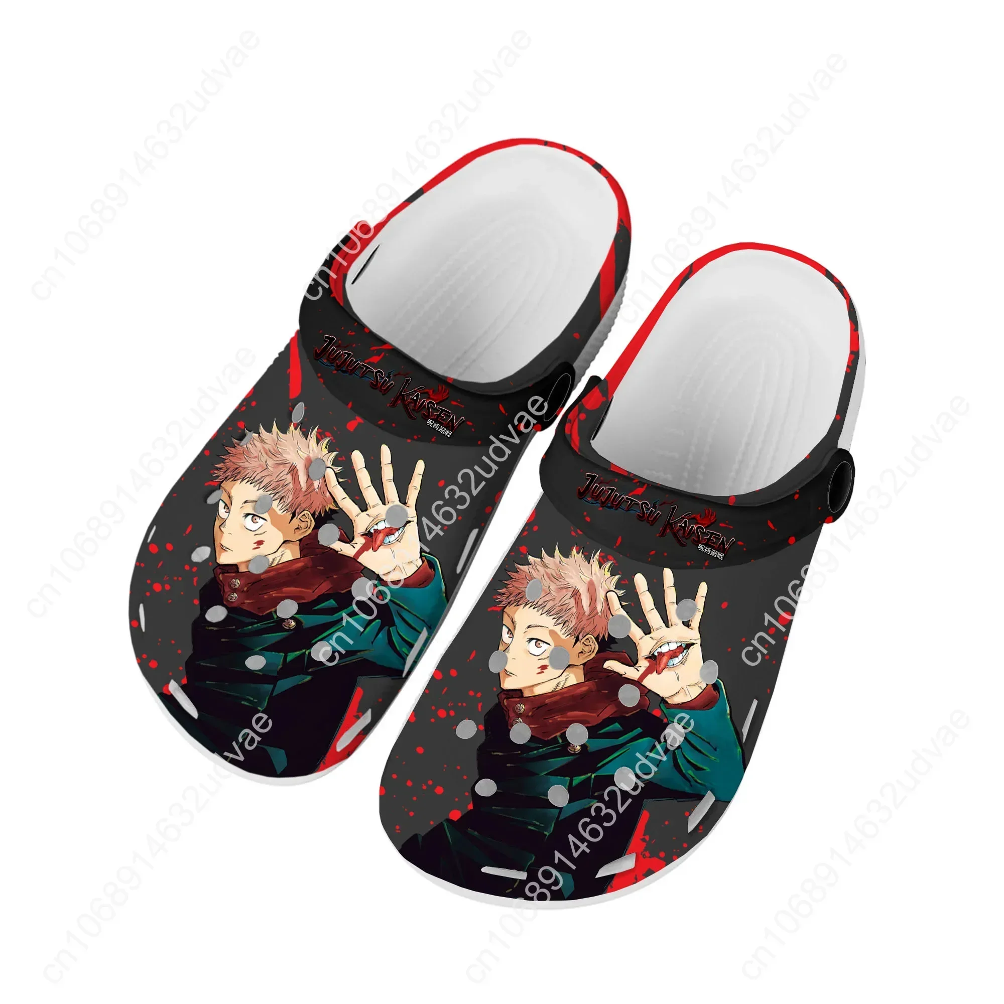 Anime personalizado Jujutsu Kaisen casa tamancos para homens e mulheres, tamancos de jardim adolescente, chinelo de praia, chinelos casuais