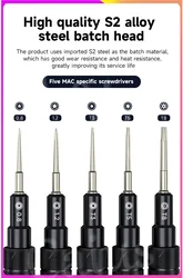 hight quality XZZ Suitable for Mac notebook specific screwdriver S2 steel precision batch head high hardness 0.8 1.2 T3 T5 T8