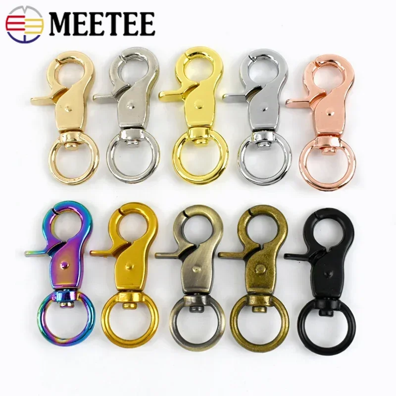 5-30 pçs meetee 13mm fivela de metal chaveiro saco cinta lagosta fecho mosquetão bolsa gatilho clipe snap gancho acessórios de costura