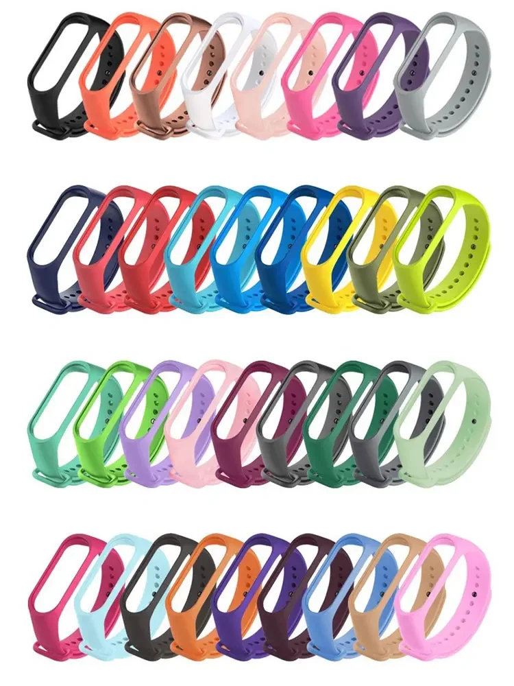 Strap For Xiaomi Mi Band 6 5 4 3 7 Silicone Bracelet Sport Wrist Replacement Strap Soft For Mi band 7 5 4 Wristband Accessories