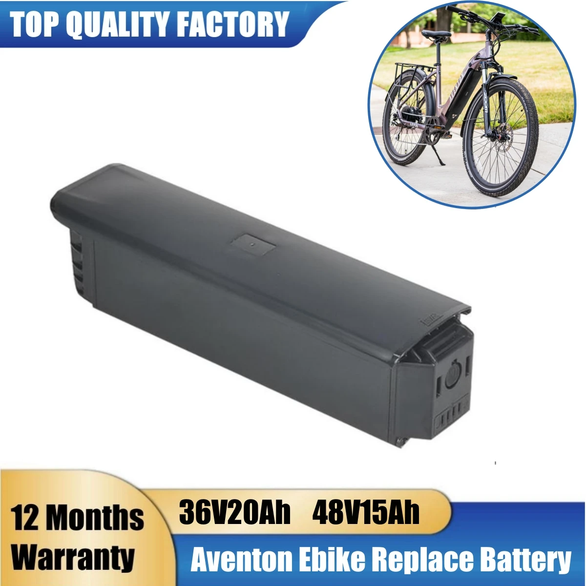 Aventon Level Commuter Ebike Replacement Battery 48V 14Ah 17.5Ah for Bafang BT F16 M500/M600 750W Motor