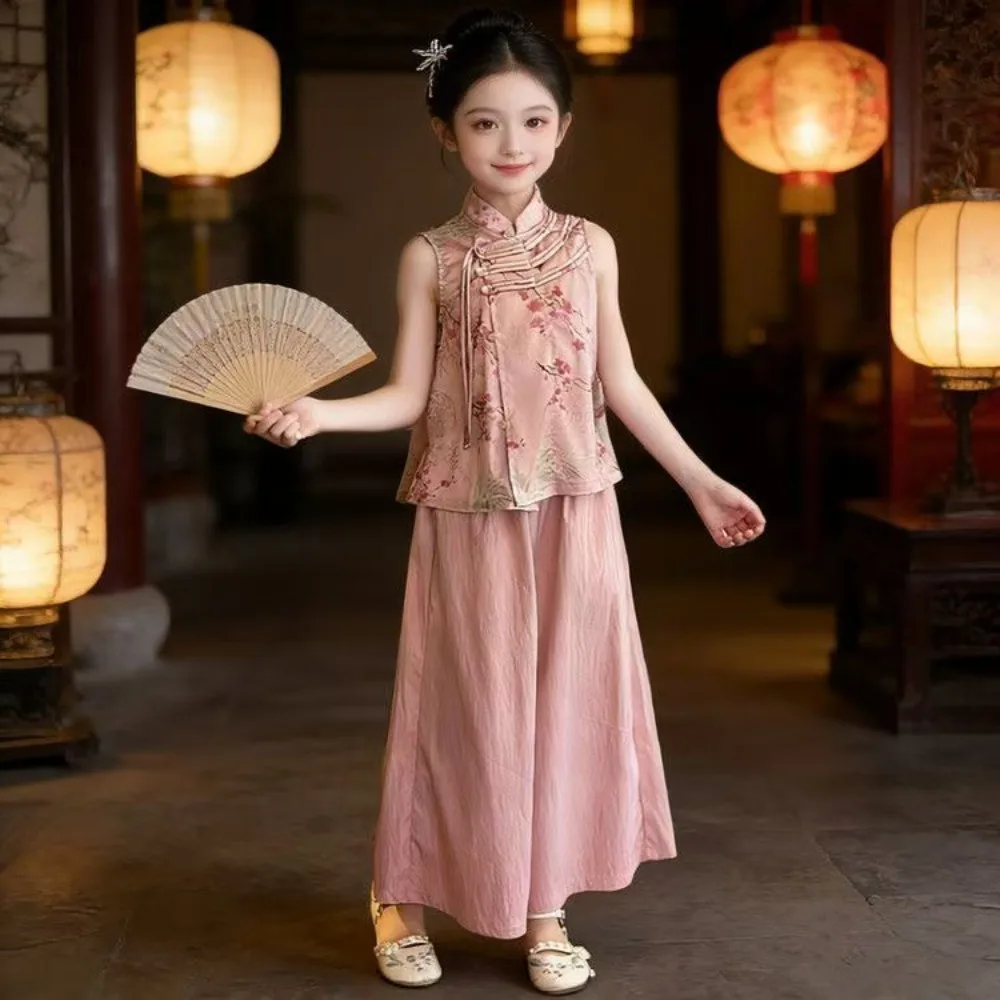 Cosplay Performance Costume Streetwear Casual Chinese Hanfu Set Ethnic Style Girls Suit Kids Clothes Vintage Children's Clothing