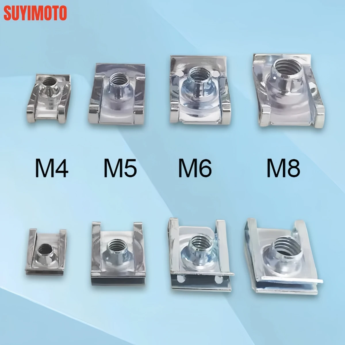 10Pcs Car U Type Clips M8 M6 M5 M4 Thread 8mm 5mm 6mm 4mm Reed Nuts for Motorcycle Scooter Atv Moped