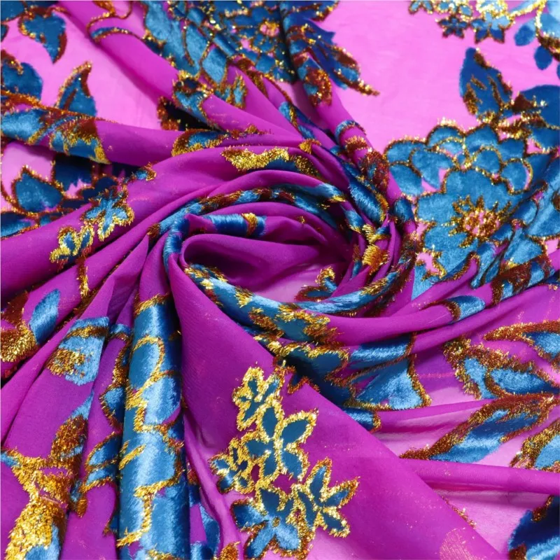 

High-end custom-made dress and cheongsam made of woven velvet brocade jacquard viscose fabric