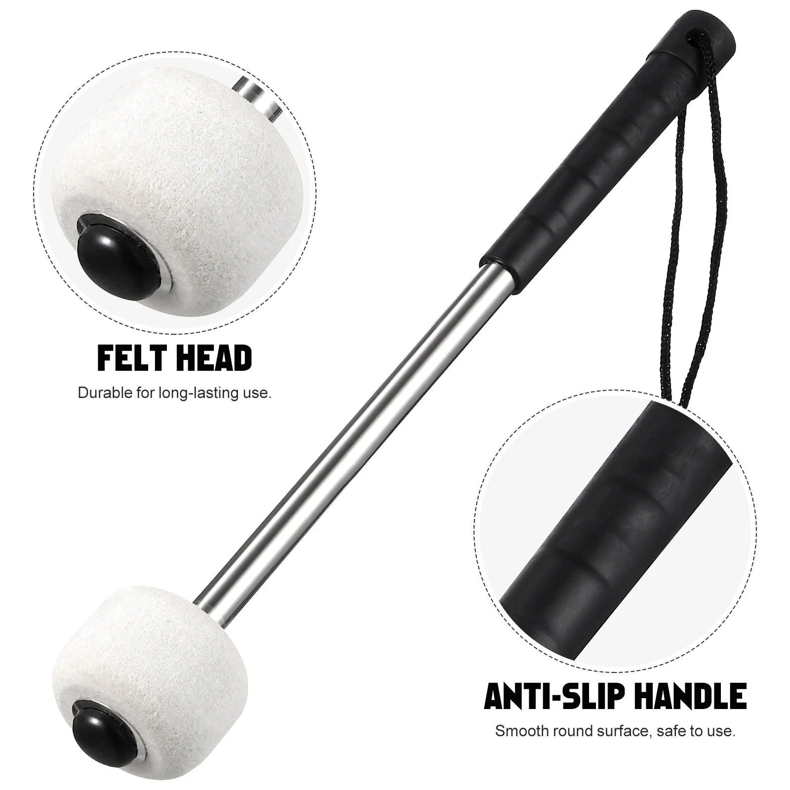 Drum Percussion Repique Musical Instruments Drums Felt Bass Mallets for Kids Rods Sticks Portable Timbales Drum Accessories