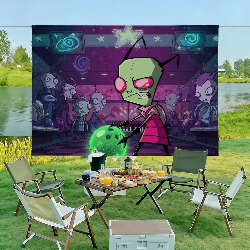 ANIME I-invader Z-zim Flag Wall Decorations Home Decor Suitable For Living Rooms Bedrooms Dormitories Parties And Holidays
