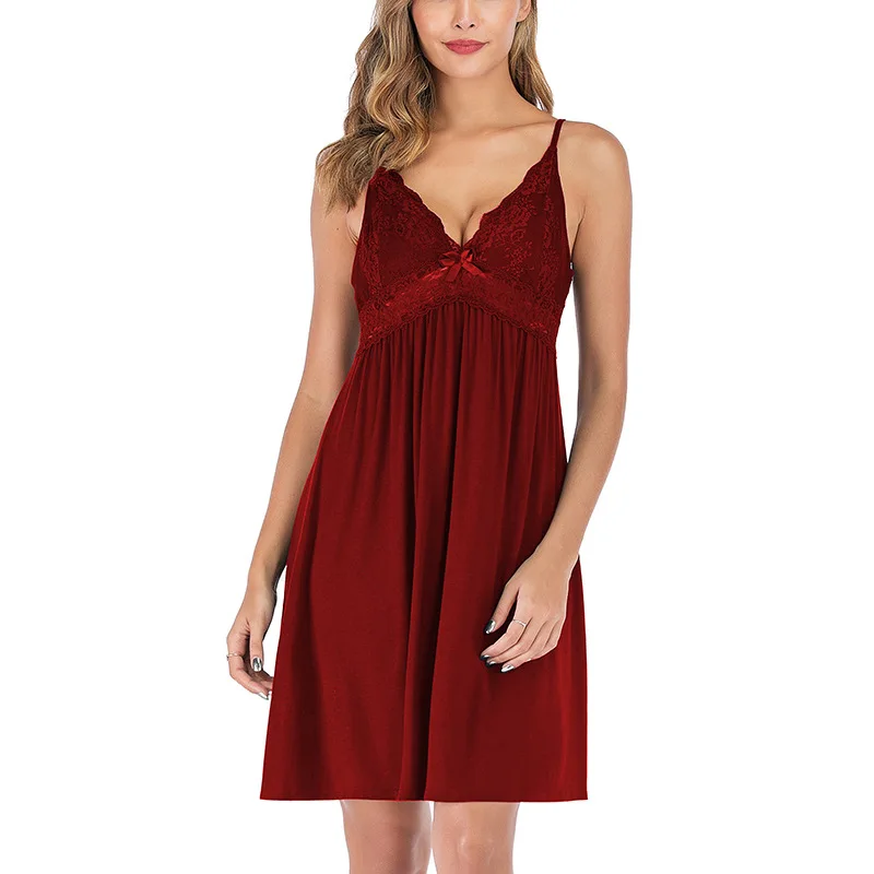 2025 New Lace Sexy Suspender Dress Home Clothes Slim Fit Big Swing Nightgown Sleepwear Women