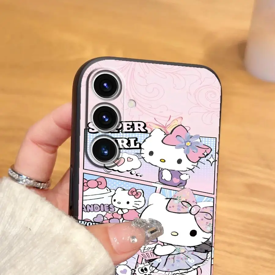 Sanrio Kawaii Kuromi Case voor Samsung Galaxy A50 A03 A20 A13 A40 A16 A04 A05 A17 A12 A30 A15 A06 A70 Zwart Zachte Telefoon Cover