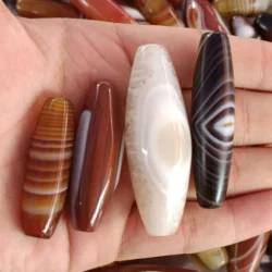 Natural Crystals agate Stone Devil's Eye Tibet Dzi Bead Multi-color Available Hole Bead Jewelry DIY Necklace Accessories gifts