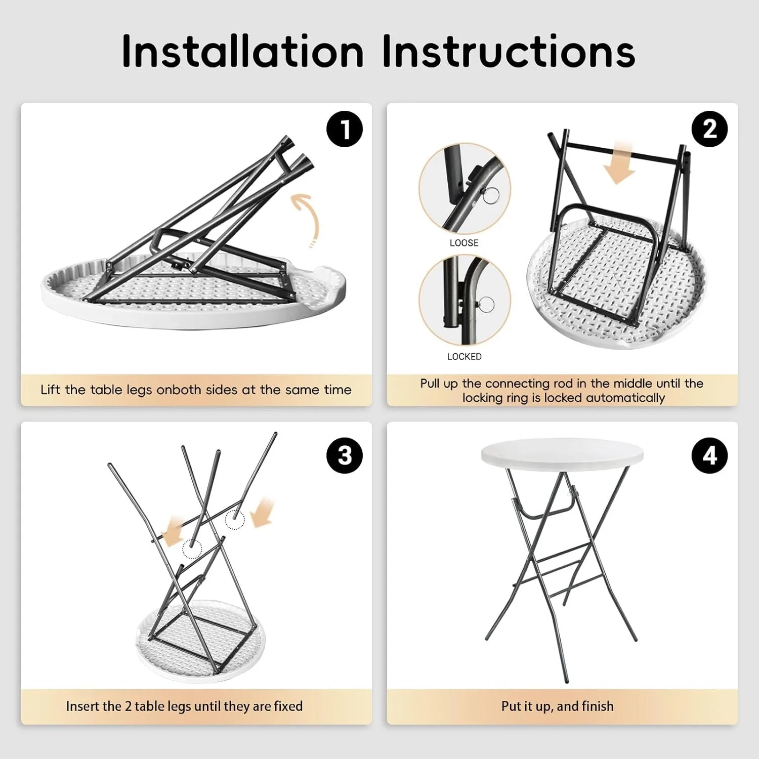 Gathering Dating Party Commercial Events Indoor and Outdoor Use，coffee tables，dinner table,Cocktail Table