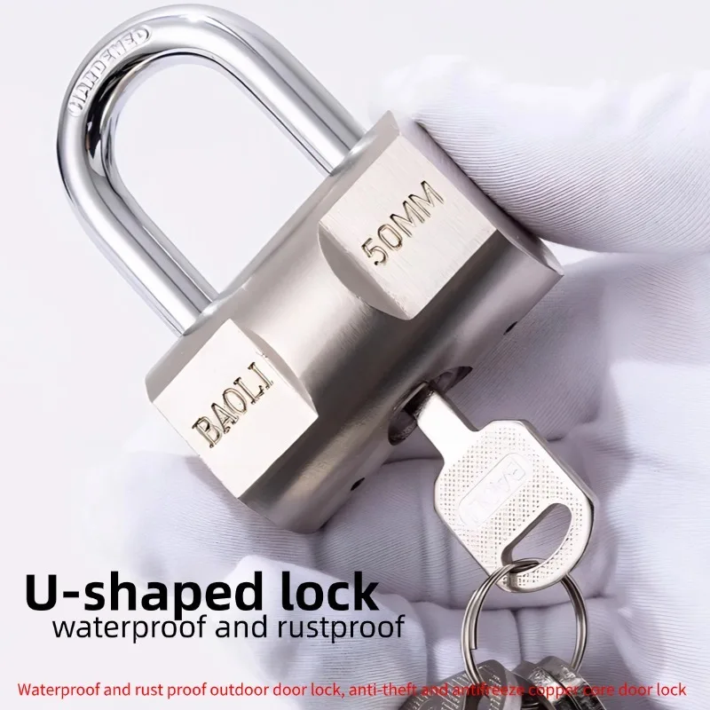 4 key hammer locks, waterproof and rust proof, outdoor door locks anti-theft and antifreeze copper core locks multiple key locks