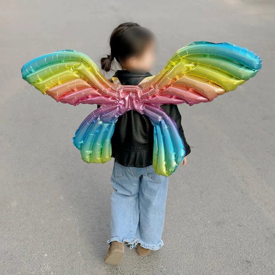 5ชิ้น122เซนติเมตรพองของเล่นขนาดใหญ่ผีเสื้อลูกโป่งฟอยล์เจ้าหญิงปีกเครื่องแต่งกายของขวัญตกแต่งของขวัญวันเกิดสำหรับเด็กผู้หญิง