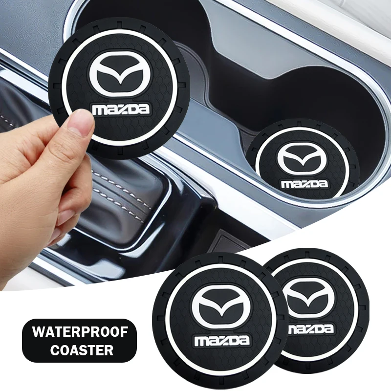 Car Anti Slip Coaster Anti-noise Water Cup Pad Cushion Car Accessories For Mazda 3 6 CX5 2 CX3 CX9 MX5 RX8 Axela Demio Atenza MS