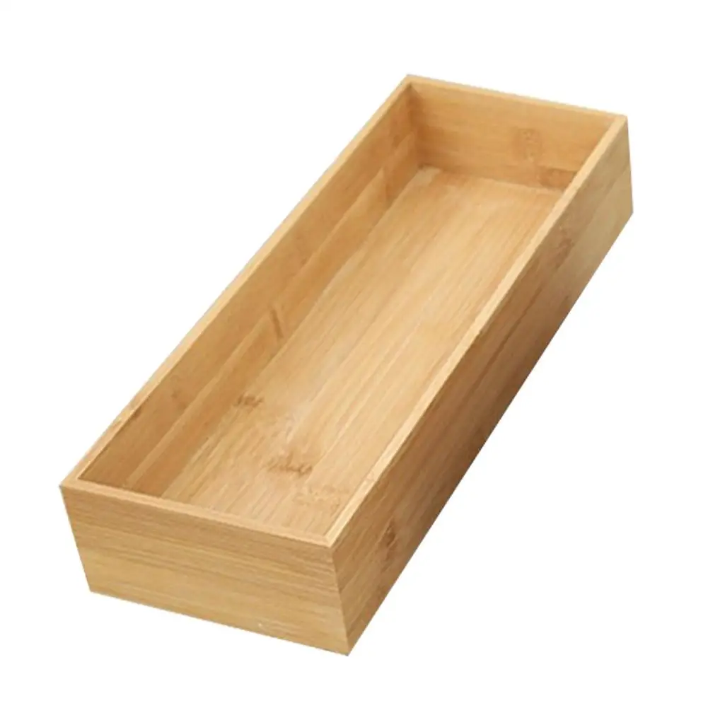 Uncovered Storage Wooden Box For Household Sundries Desktop Cosmetics Multifunctional Bamboo Storage Wooden Box N8W2