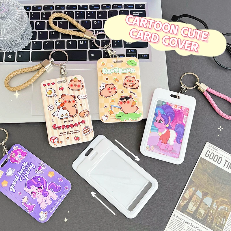 

Cartoon Capybara Bus Access Control Subway Card Anti-lost Card Sleeve Fashion School Bag Pendant Cute Card Protective Cover