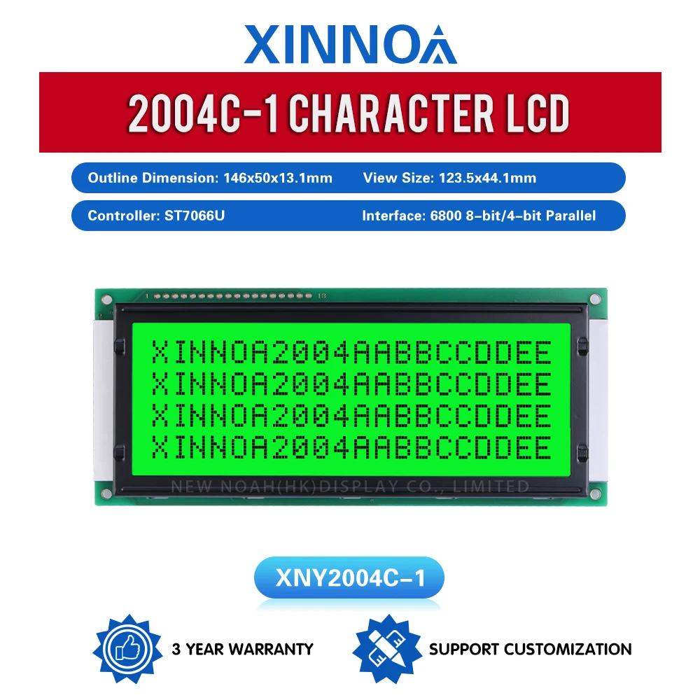 Grünes Licht, schwarze Buchstaben, 2004C-1, großes Zeichen, LCD-Modul-Display, 4 x 20, 18 PIN, Spannung 5 V, ST7066U, LCD-Display