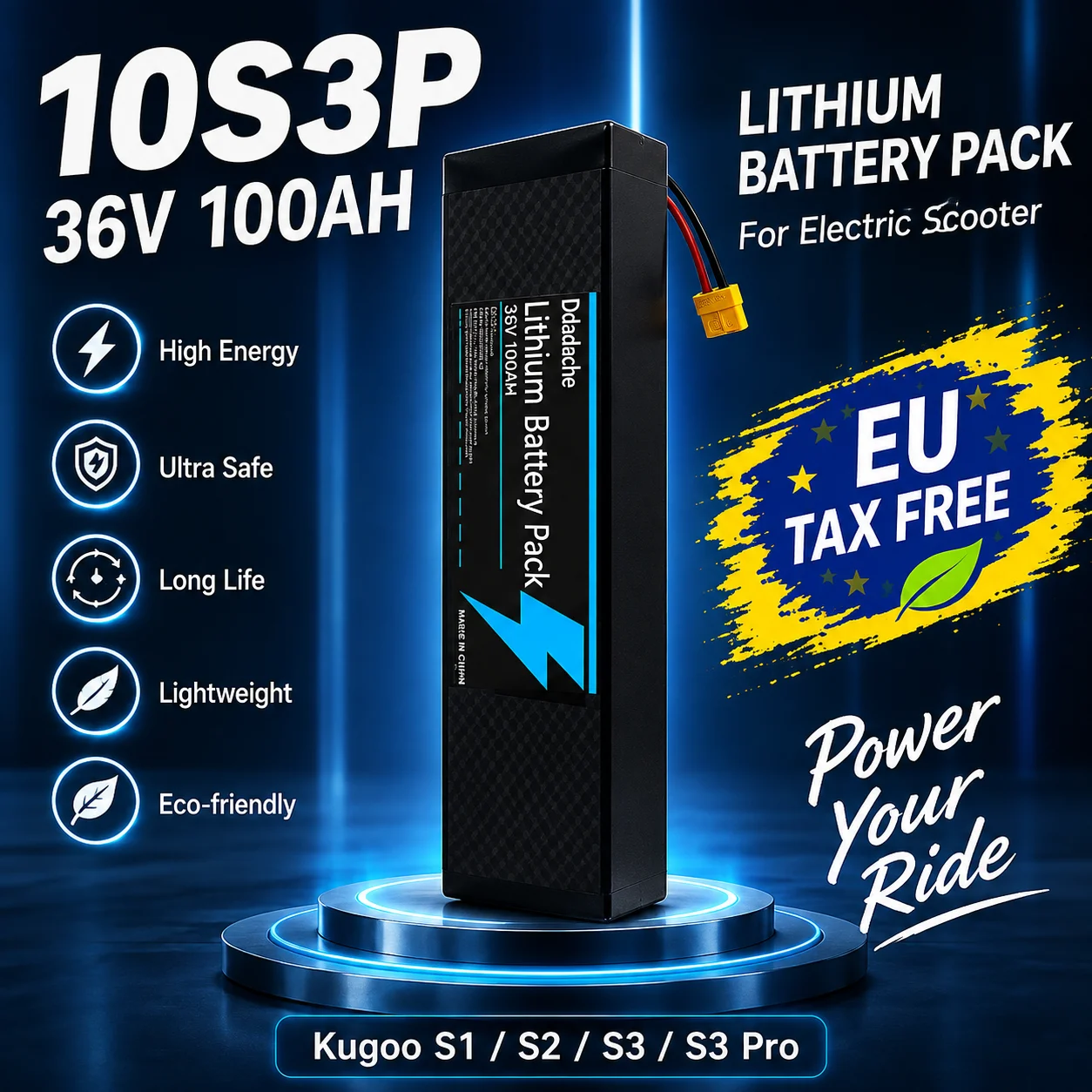 Batteria elettrica ricaricabile 10S3P 36V 10000mAh 42V potenziata, pacco batteria al litio 18650 M365 per XT60-JST XT30-JST XT60-SM XT60 plug