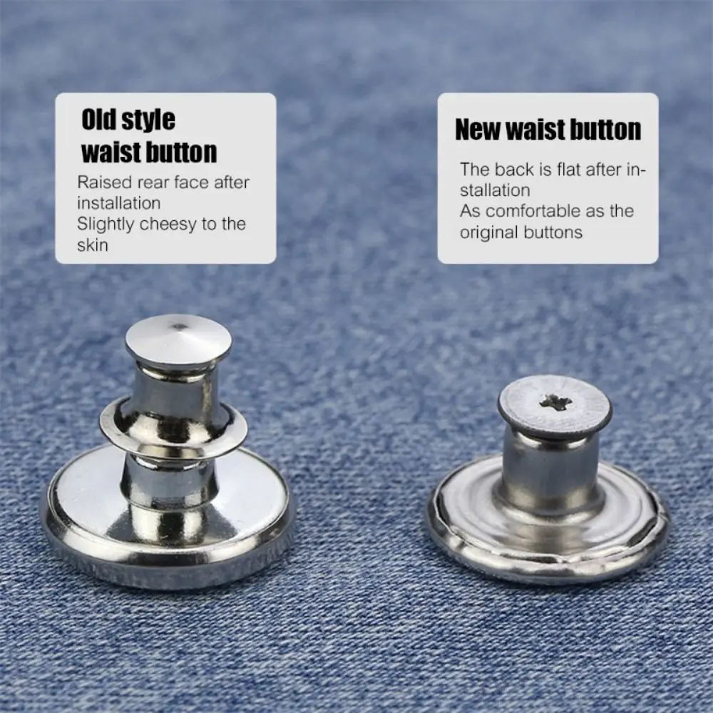 10 Stück/Packung Jeansknöpfe mit Schraubendreher, Nähzubehör für Kleidung und Hosen, Taillenverschluss 17mm, Nagelfreie Taillenverlängerungsknöpfe – Detail 18
