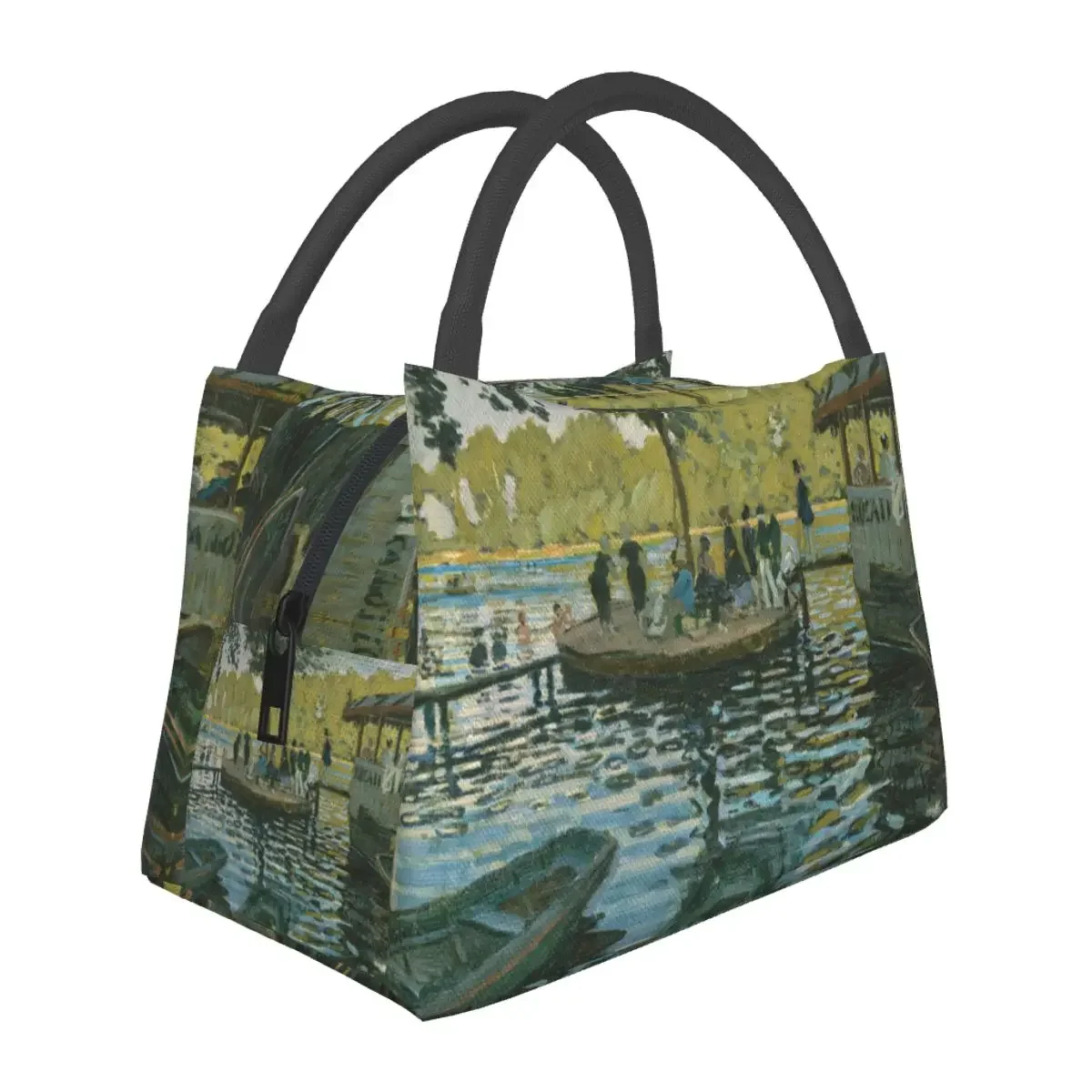 

Claude La Grenouillere Painting Lunch Bags Portable Insulated Oxford Cooler Bags French Impressionist Thermal Lunch Box