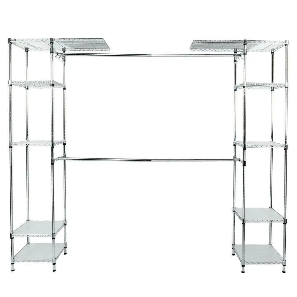 Custom Closet Organizer Shelves System Kit Clothes Storage Metal Rack