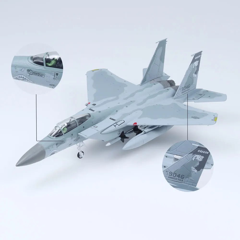 1/100 F-15 نموذج معدني لطائرة النسر المصبوبة للهدايا 9046 #3