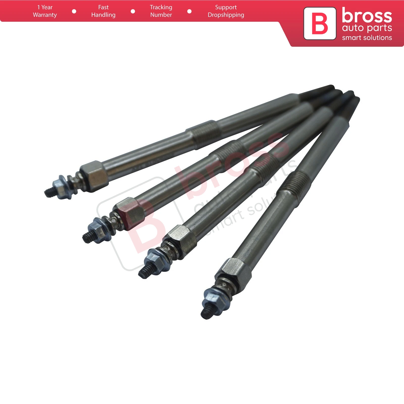 Bross BGP69-1 4 Pieces Heater Glow Plug 12 Volt for Perkins 2666A016 1103 1104 1106 Made in Turkey, Fast Shipment, Top Store