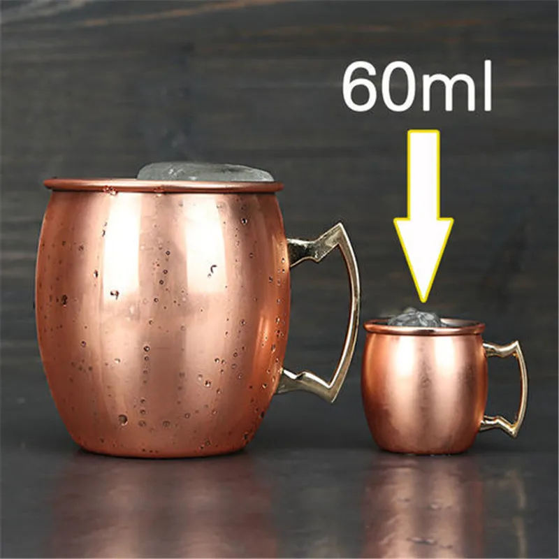 Copper Plated Moscow Mule Shot Glass Mug Mini 60ml Vodka Beer Wine Cup Cocktail Mugs Metal Canecas Travel Bar Drinkware Tools