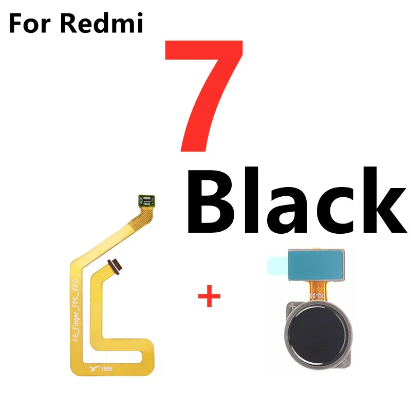 Home Button  For Redmi 7 Menu Key Fingerprint Recognition Sensor Flex Cable Ribbon For Xiaomi Redmi Note 7 / 7 Pro