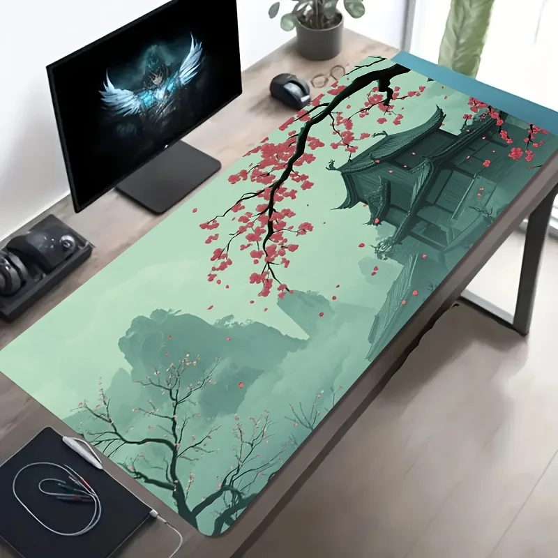 

Большой игровой коврик для мыши, настольный коврик с тканевой поверхностью, нескользящая резиновая основа, коврик для мыши для ПК, ноутбука, клавиатуры, офиса