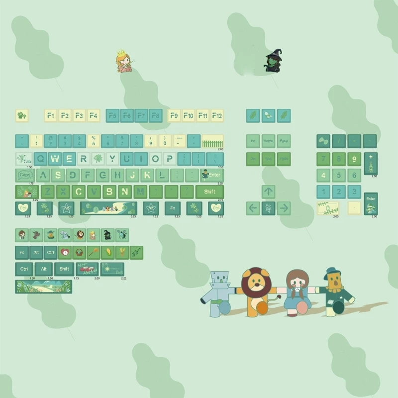 Keycaps 127 STKS Groene Keycaps XDA Profiel Set Keycap DyeSubbed Dikke PBT Caps H7EC