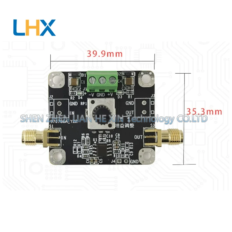 THS3091 210MHz bandwidth current feedback high-frequency operational amplifier module with adjustable gain 27V output