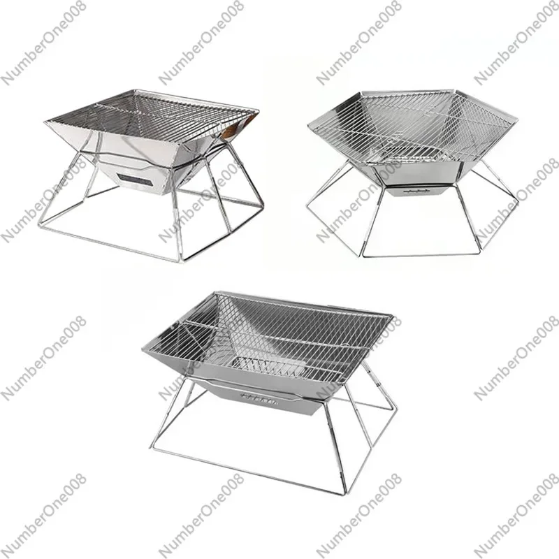 Portable Folding Charcoal Grill， Outdoor Camping BBQ Barbecue Stove