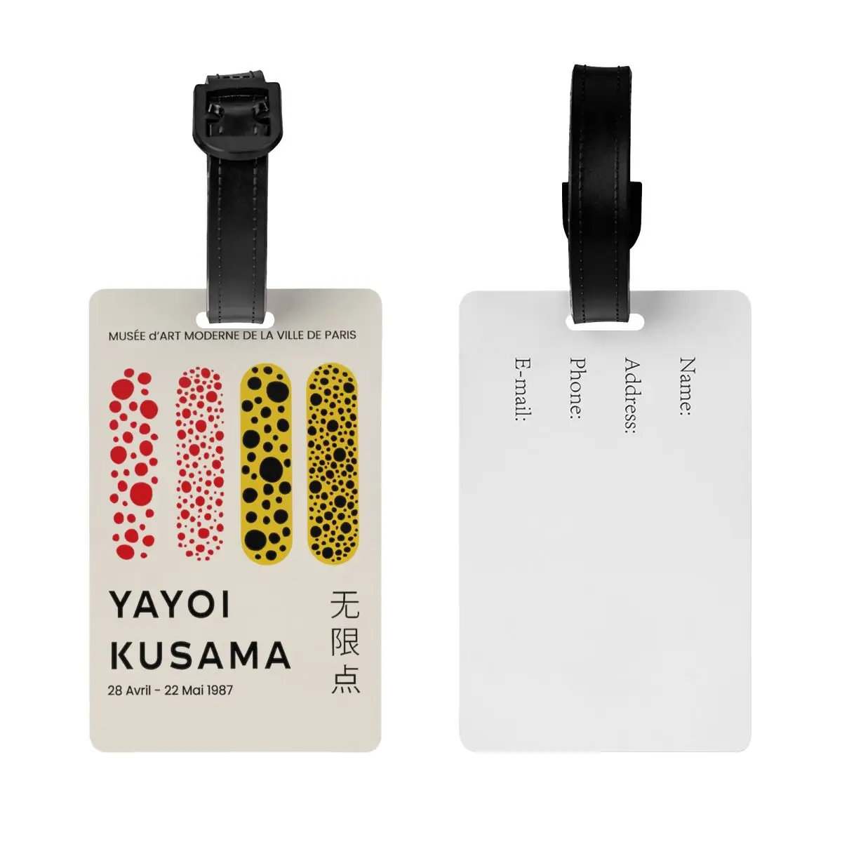 Custom Yayoi Kusama Abstract Art Luggage Tag Custom Baggage Tags Privacy Cover ID Label