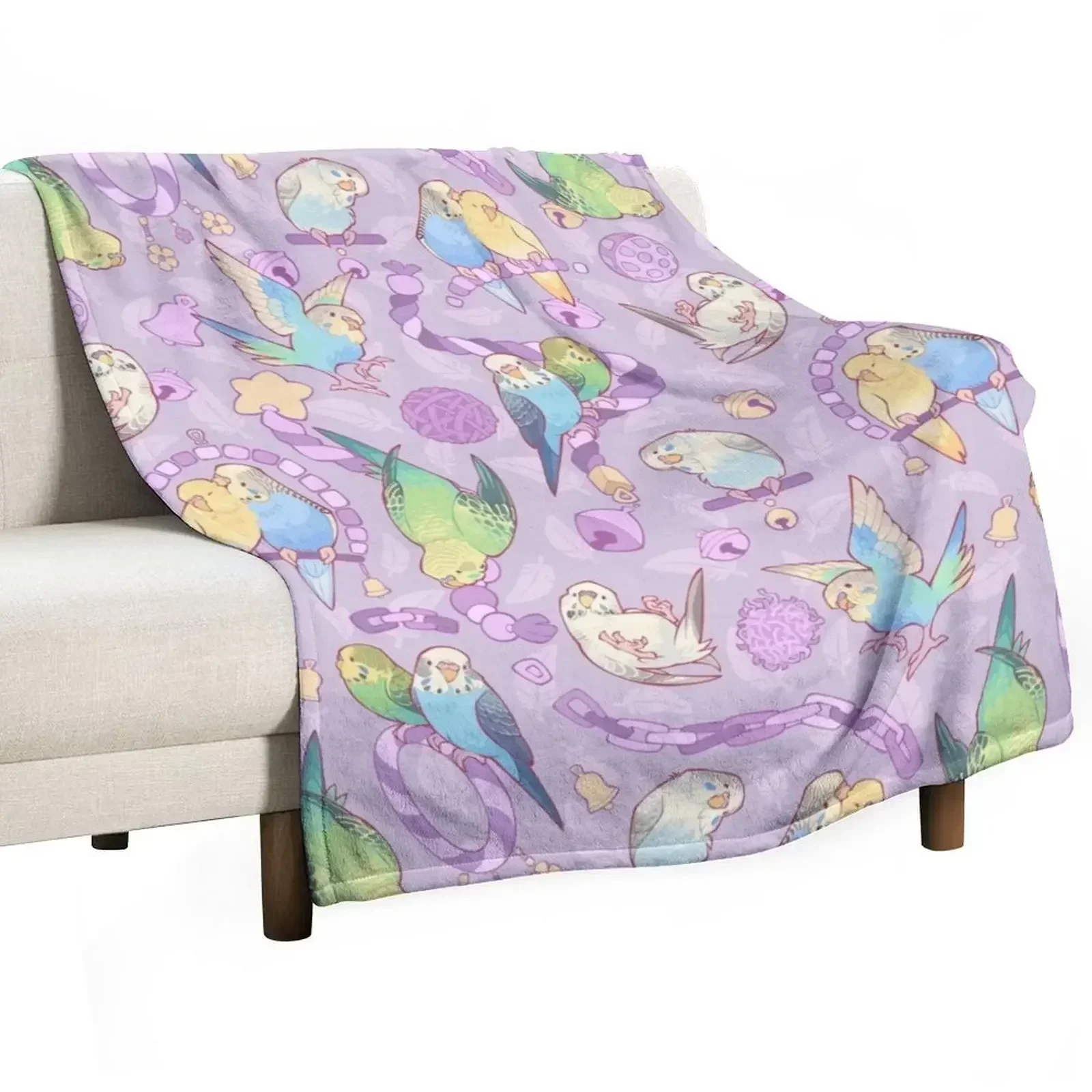 Budgie bunch grape froyo flavored Throw Blanket warm for winter Sofas Thins Loose Blankets