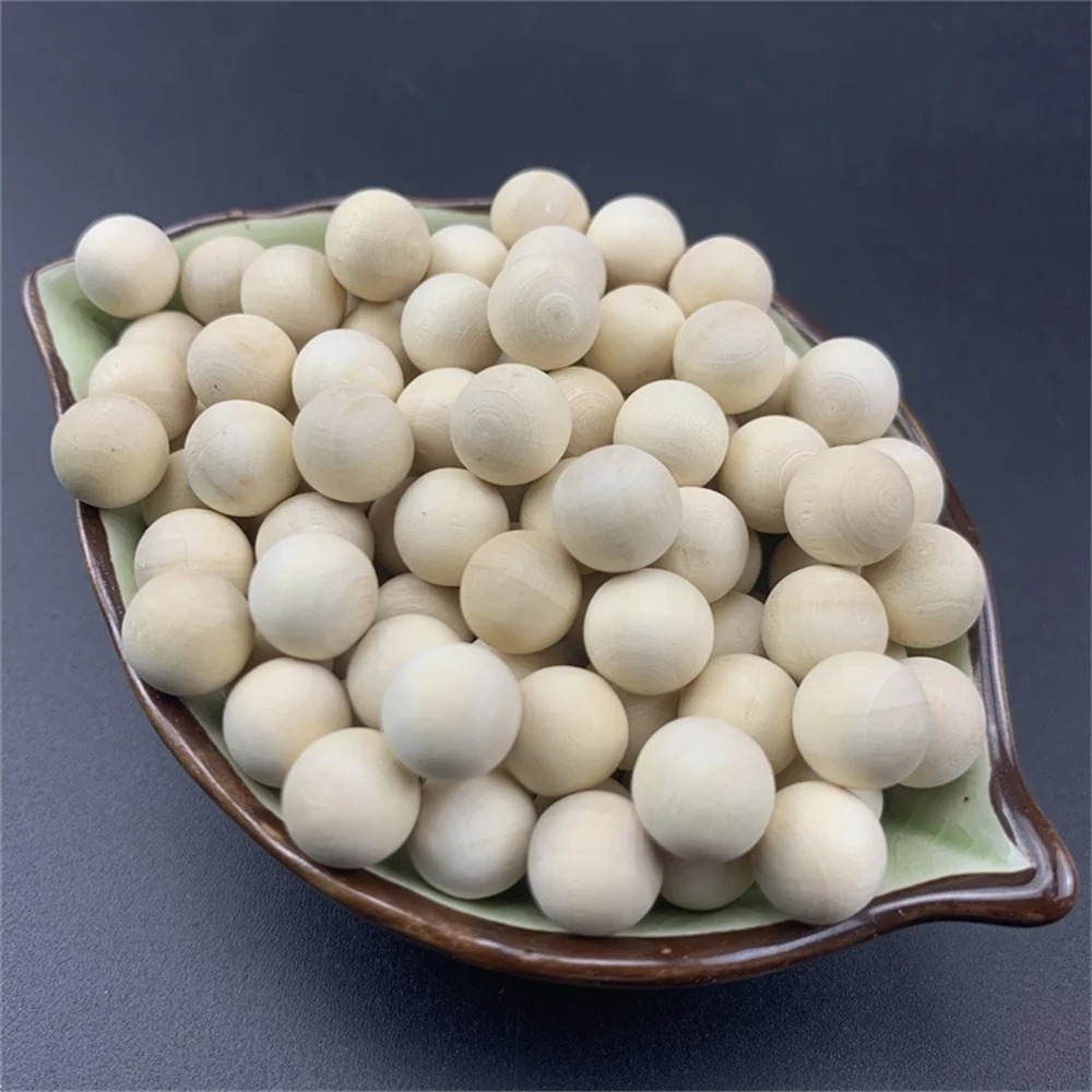 100PCS Natural Wood Beads Unfinished Split Full Round Ball 40mm 45mm 50mm Craft DIY Paint Kid Arts Game Gifts