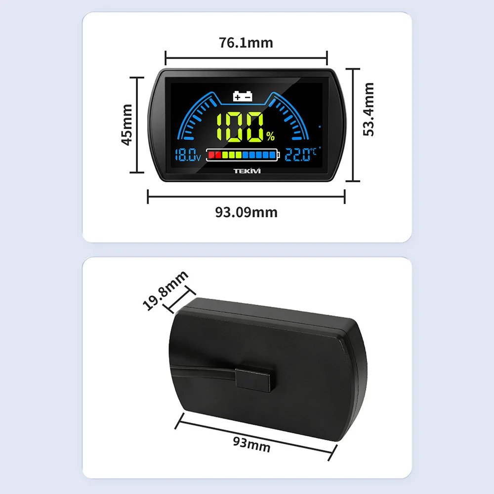 DC 7-100V LCD Digital-Voltmeter Fahrzeug-Energieanzeige mit Temperatursensor – Detail 10