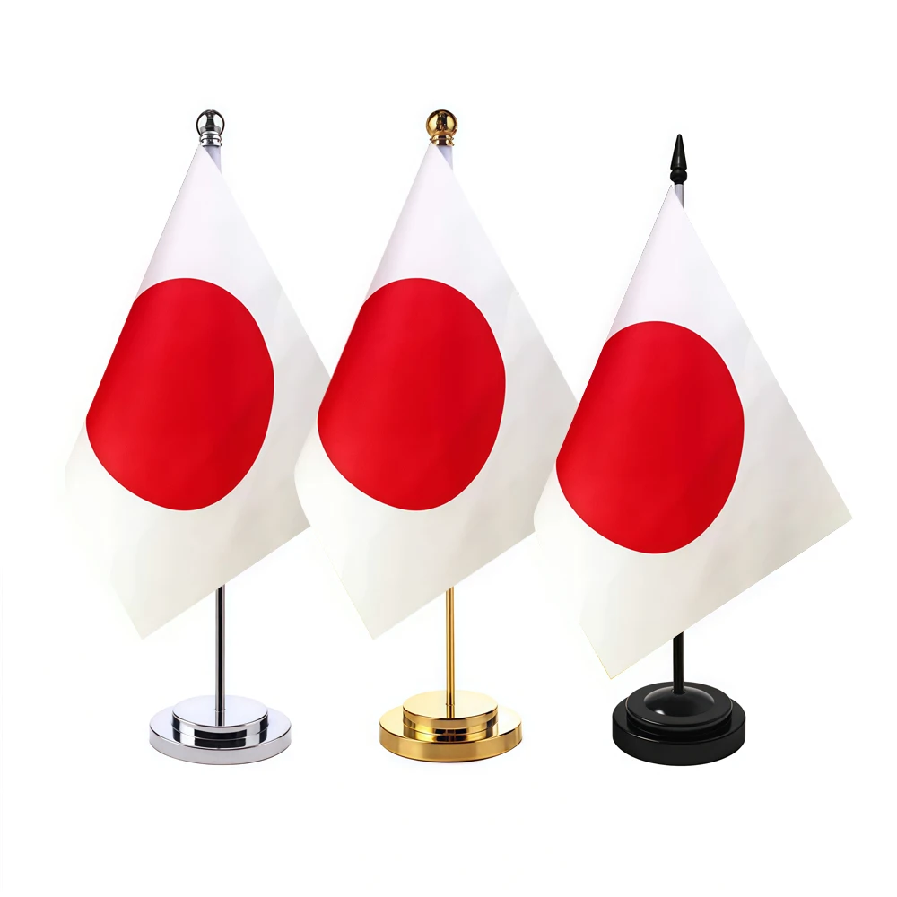 CYPOMELO office desk flag Japan flag  14x21cm Japan desktop small decoration flag including flagpole
