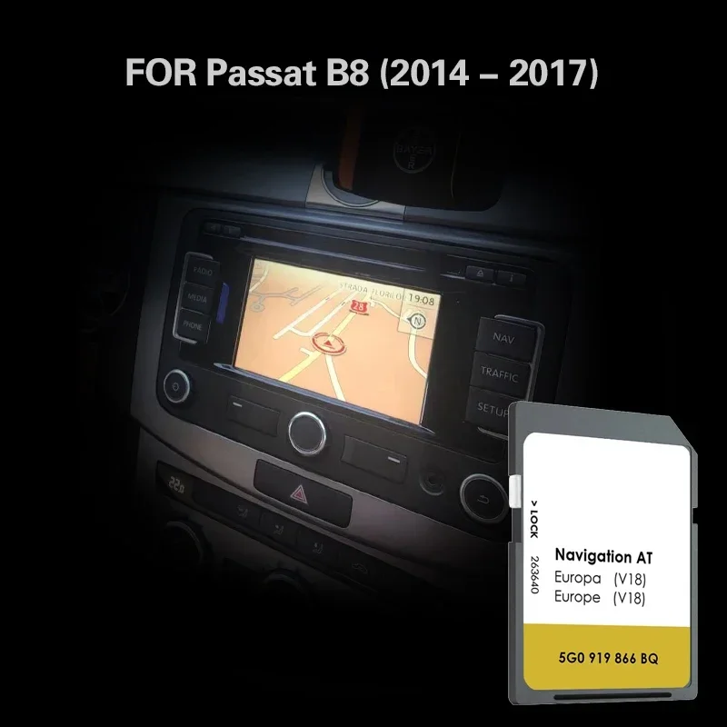 

AT V18 Suitable for VW Passat B8 2014 - 2017 Car New Update Map Version SD Navigation Card Cover Germany Hungary Czech Republic