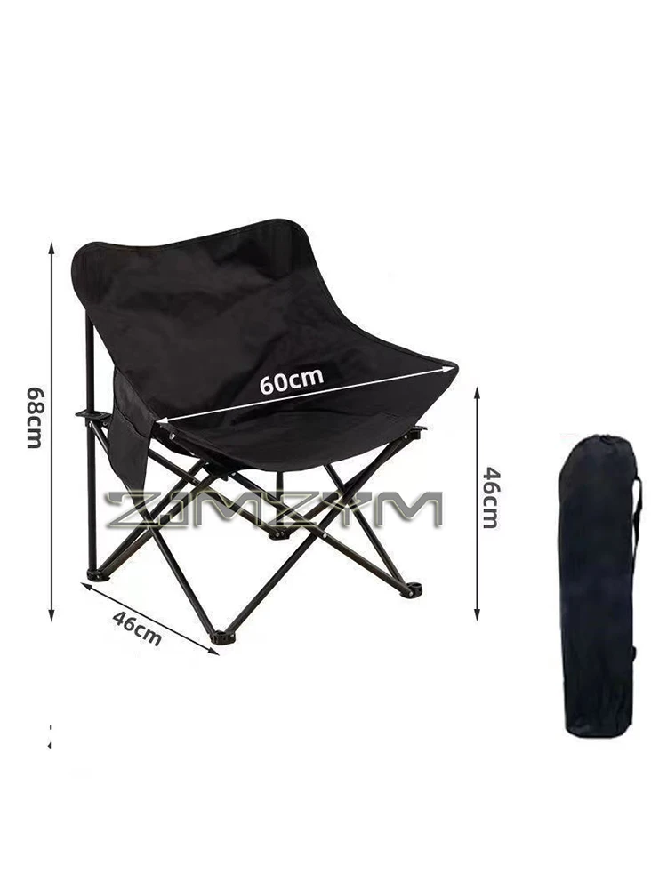 Outdoor Folding Chair Ultra-Light Portable Camping Sketch Lazy Fishing Moon Stall for Traveling Camping Hiking