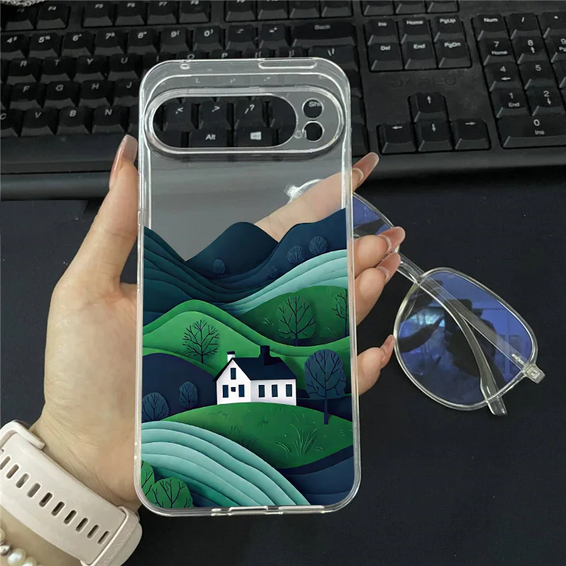 حافظة لهاتف جوجل بيكسل 10 برو XL 9 8A 8 Pro 7 6A 5G مشهد المناظر الطبيعية مقاوم للصدمات حقيبة غطاء من البولي يوريثان الناعم #2